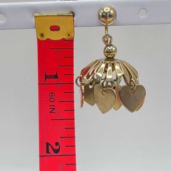 vintage Chandelier screw back earrings, goldtone - Picture 3 of 4